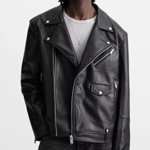 Zara | Men's Classic Black Biker Jacket